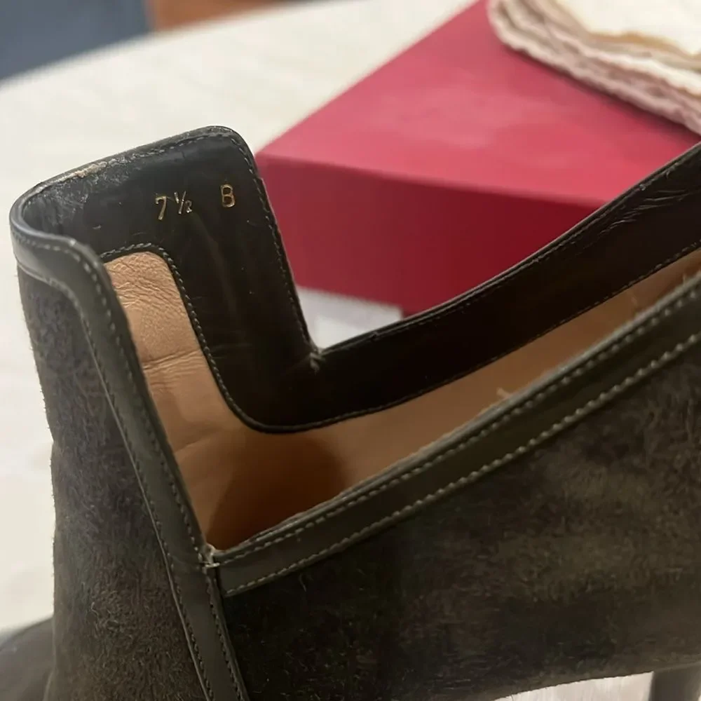 Salvatore Ferragamo Suede Heeled Booties Women's Size: 7.5 B